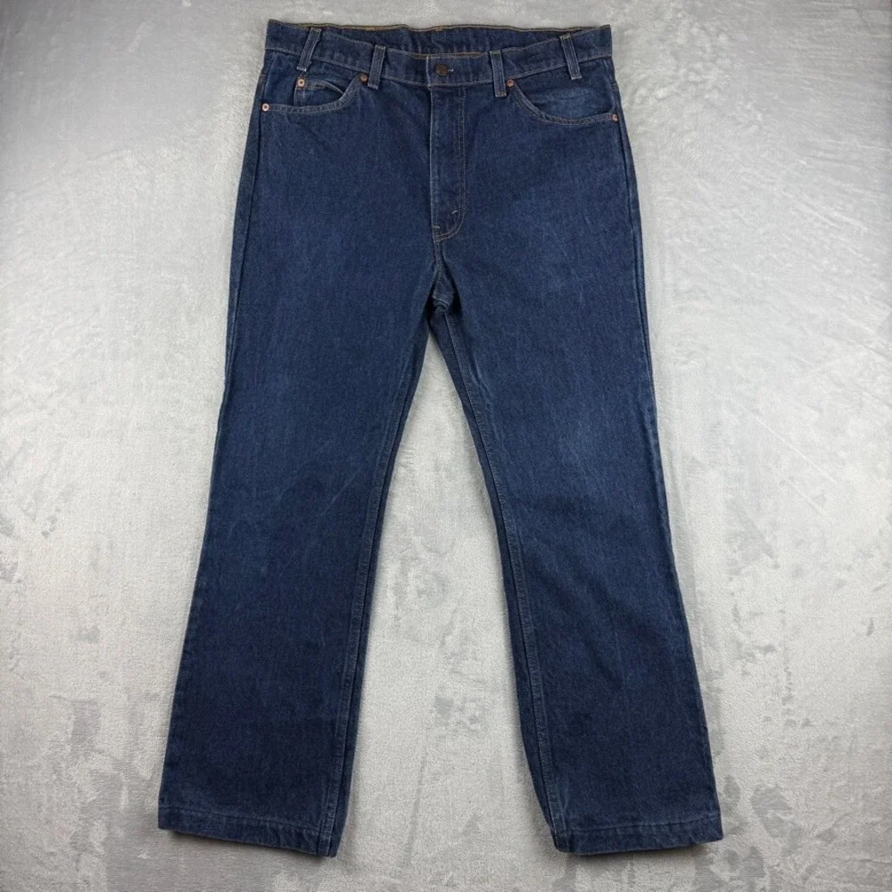 Vintage Levis 517 Jeans Mens 36x32 Blue 90s Orange Tab Bootcut Denim Made In USA